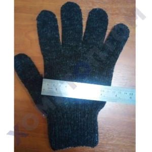 Перчатки зимние полушерстяные одинарные без покрытия